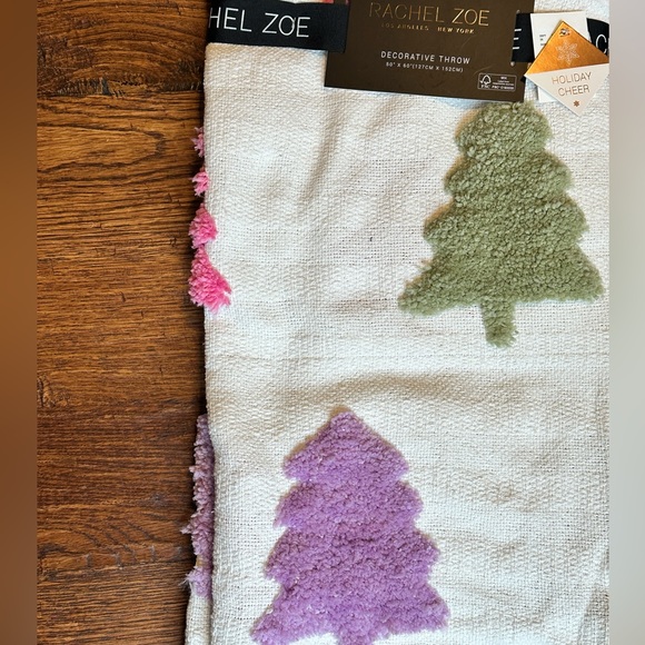 🔥VIRAL🔥 Rachel Zoe Christmas Tree Multi Color blanket - Picture 2 of 2